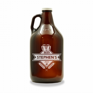 Barley & Hops | Personalized 64oz Glass Growler